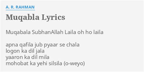 mouquabala|Muqabla Lyrics